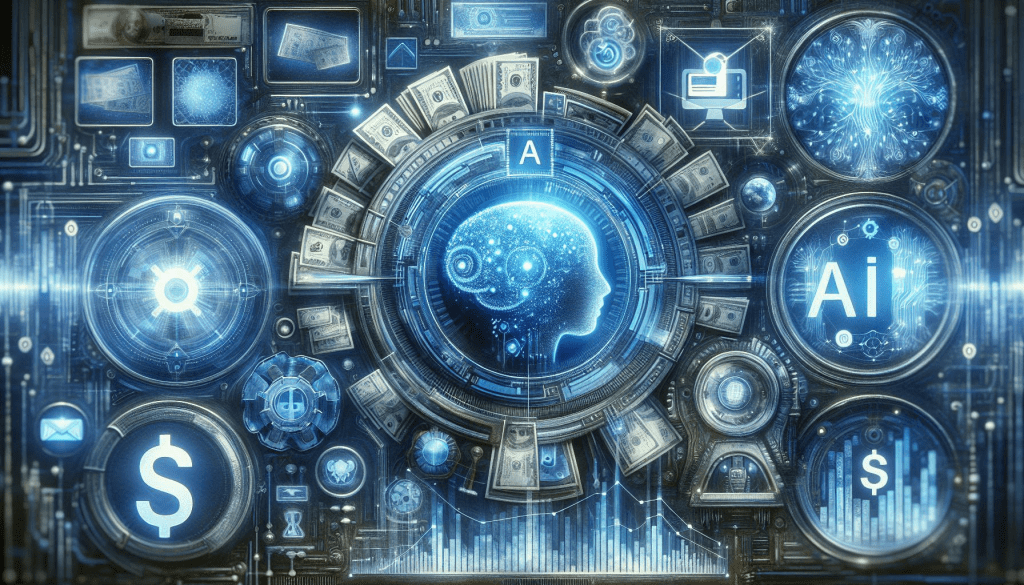 Futuristic image depicting AI services in Financial Services. AI Generated.